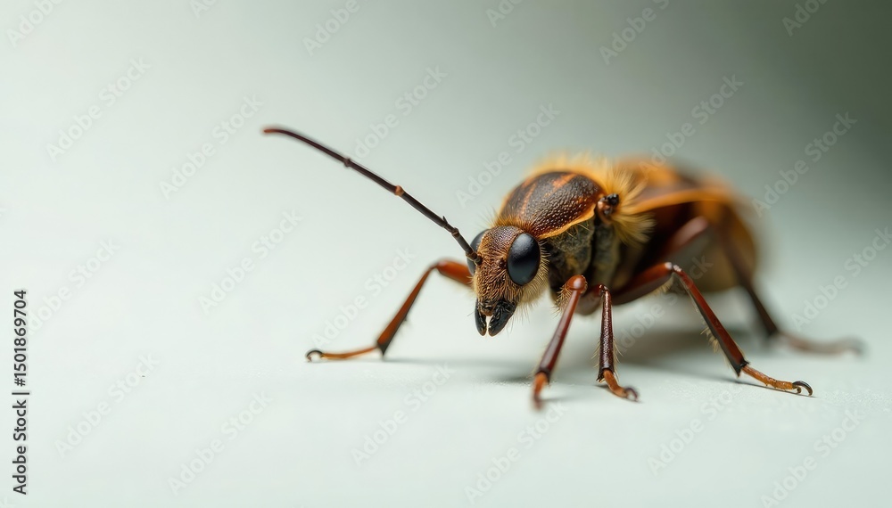 Naklejka premium Close-up of single insect on pure white background, wings, photography, small