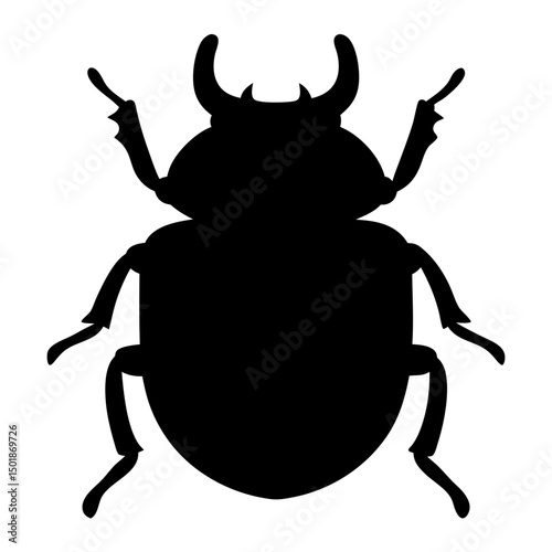 beetle silhouette vector, beetle black icon