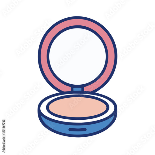 Minimal Round Cosmetic Powder Icon – Beauty UI Element
