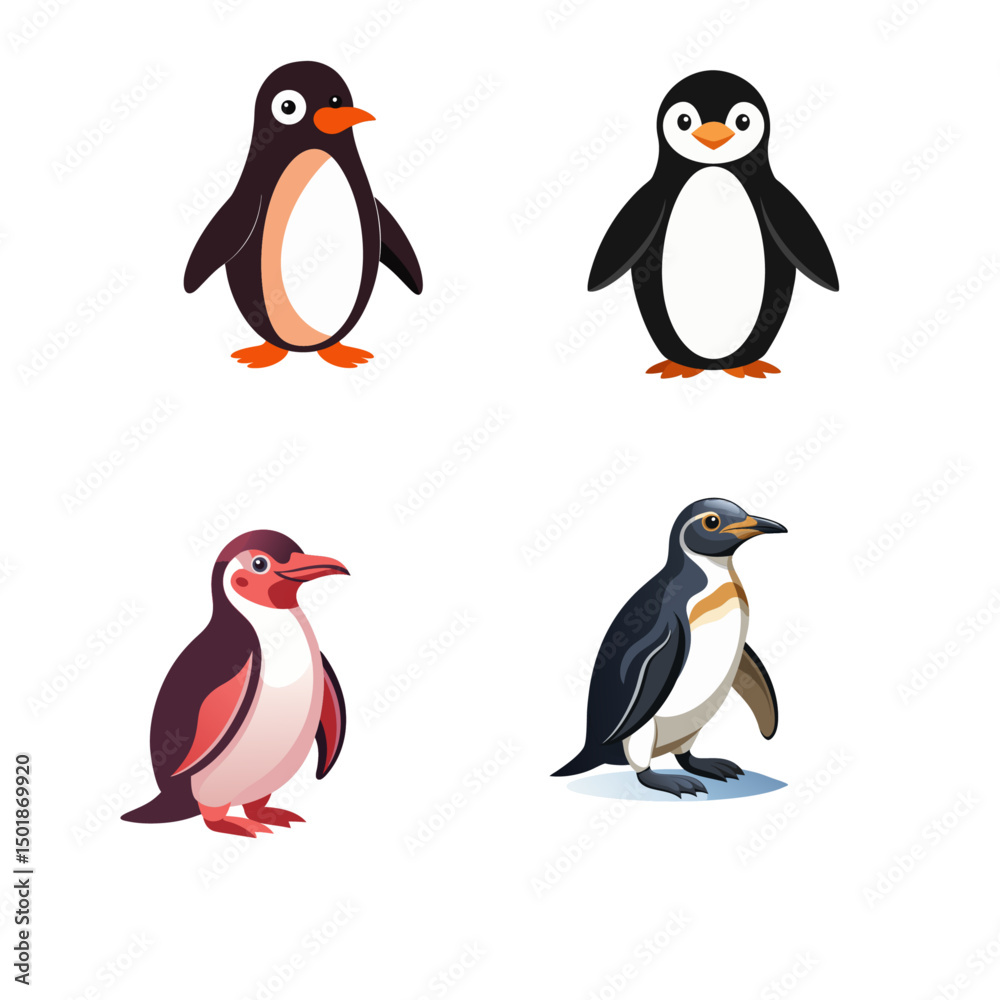 Fototapeta premium set of penguins