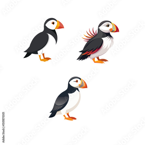 set of cartoon birds