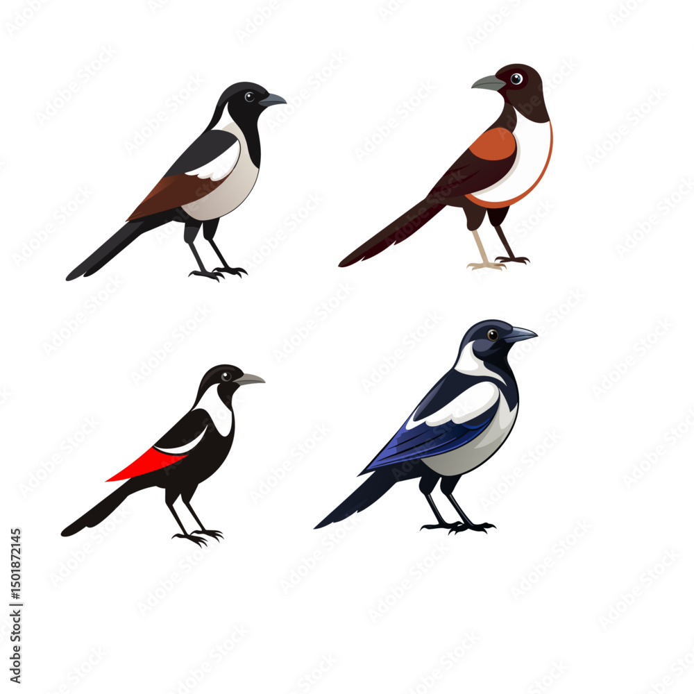 Fototapeta premium set of funny birds