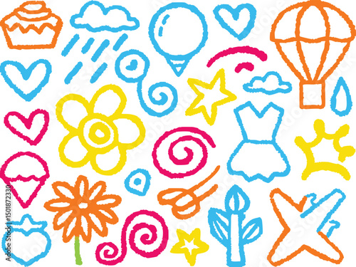 Vector Illustration of a happy family of four people icon set design