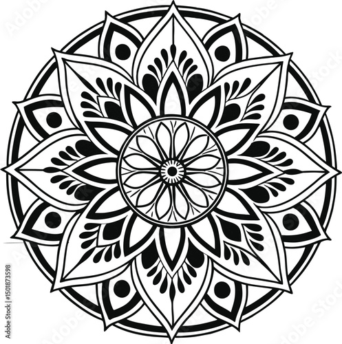 Elegant Black and White Mandala Wall Art for Modern Minimalist Decorator