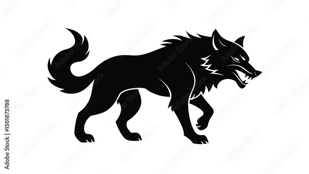 Obraz premium black wolf vector illustration