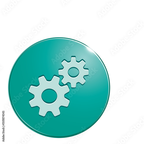 Cogwheels bubble icon