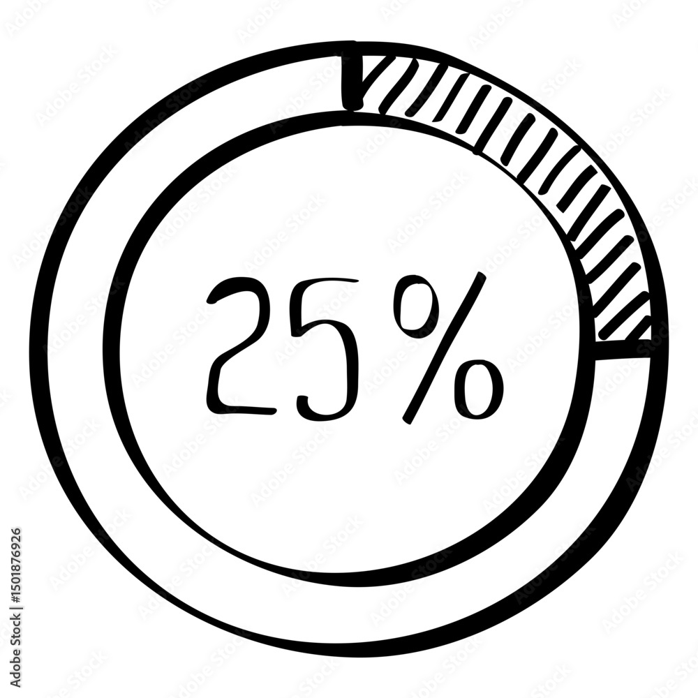 Obraz premium 25 percent doodle chart