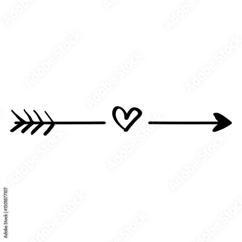 Heart and arrow sticker