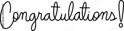Congratulations text note isolated on transparent background handmade