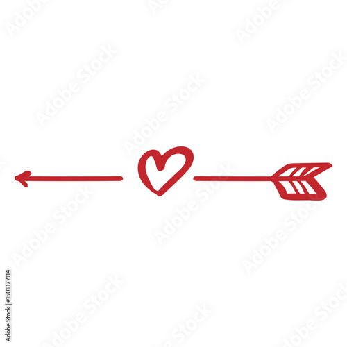 Arrow and heart sticker