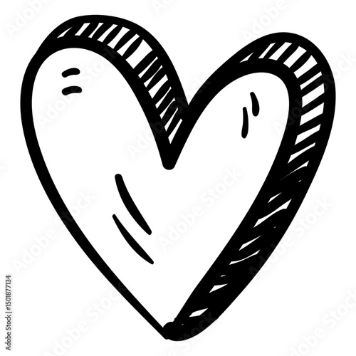 3d heart hippie doodle