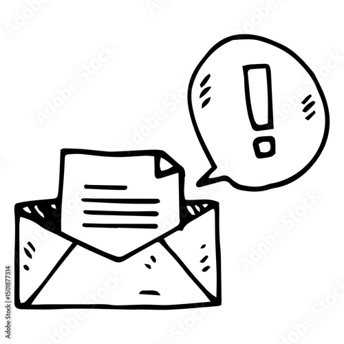 Important mail doodle icon
