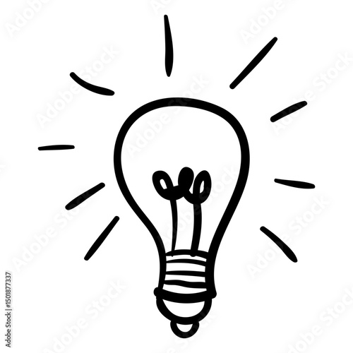 Lit light bulb doodle