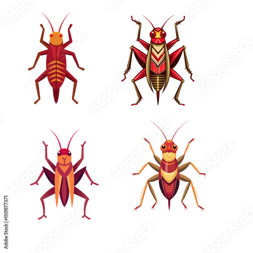 set of red ants