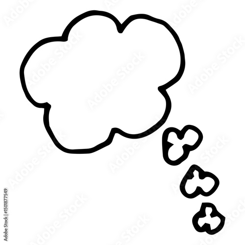Thought cloud doodle icon