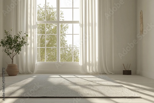 Morning yoga routine in a bright room with natural light