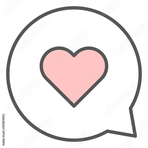 Heart in conversation bubble