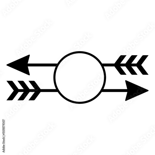 Circle shape and arrows