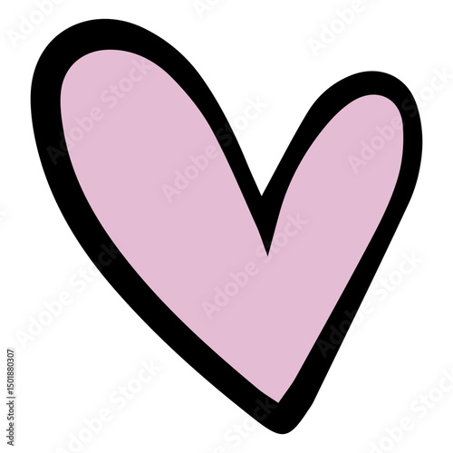 Light pink and black heart