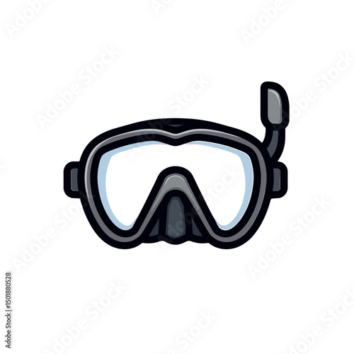Cartoon Snorkel Mask Illustration for Underwater Exploration and Swimming Adventures