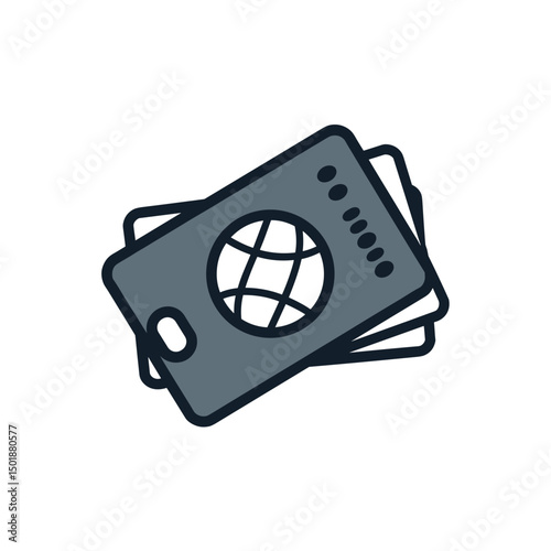 Passport Icon Illustration: International Travel Document for Identification and Border Crossing, Representing Global Mobility