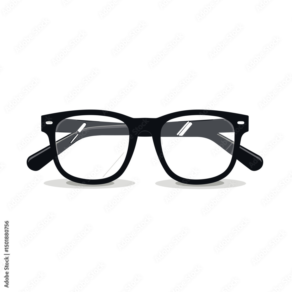 Fototapeta premium Black Framed Glasses with Clear Lenses Illustration for Vision Correction and Style