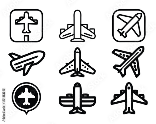 airplane icon set
