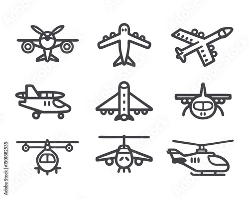 airplane icon set