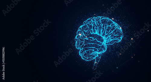 Brain Graphic in Digital Style