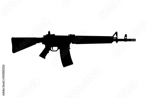 Military Rifle silhouette illustration