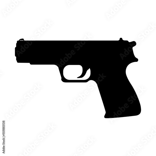 Handgun Silhouette simple vector illustration