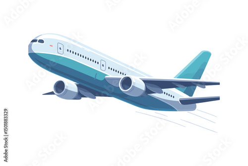 Flat color vector of a modern passenger airplane