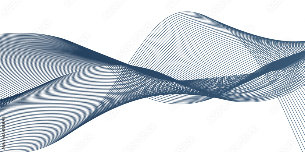 Fototapeta premium Abstract wave blend stripes lines white background. Vector curve line pattern mesh. Technology lines flow and motion energy blend. 
