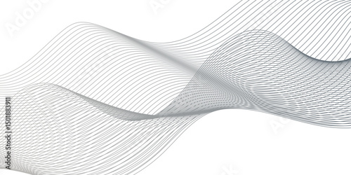 Abstract wave blend stripes lines white background. Vector curve line pattern mesh. Technology lines flow and motion energy blend.	