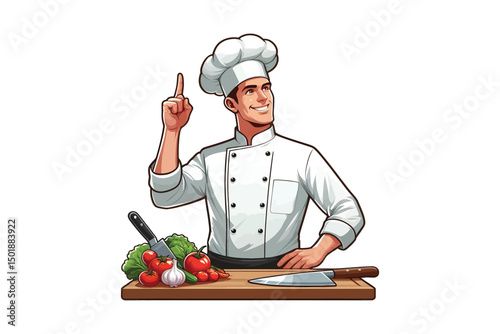 chef vector, isolated on a white background