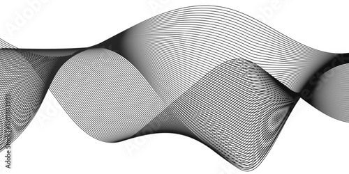 Abstract wave blend stripes lines white background. Vector curve line pattern mesh. Technology lines flow and motion energy blend.	