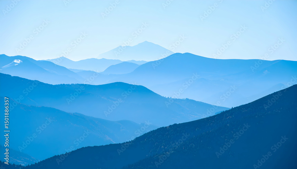 Obraz premium Blue Mountain Range Panorama