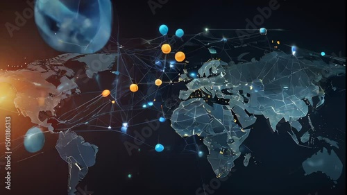 Global network expanding, connecting world cities with data flow
