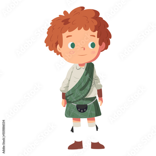 Boy kilt scottish sporran flat