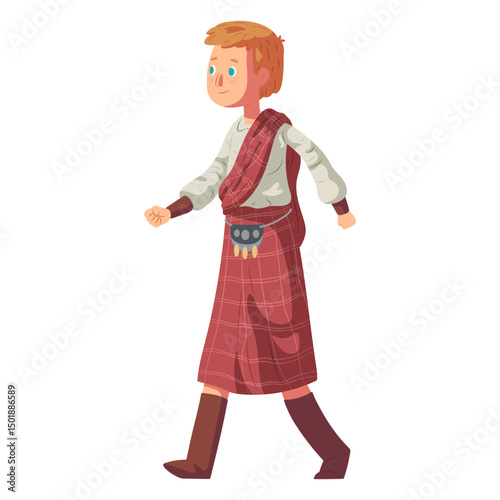 Boy scottish kilt sporran flat