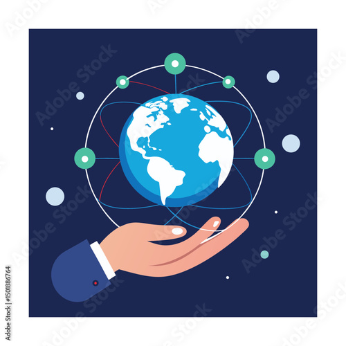 hand holding globe