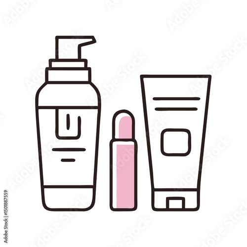 Premium Moisturizer Duo Icon – Stylish Face Lotion and Cream Jar Vector for Skincare Promotion

