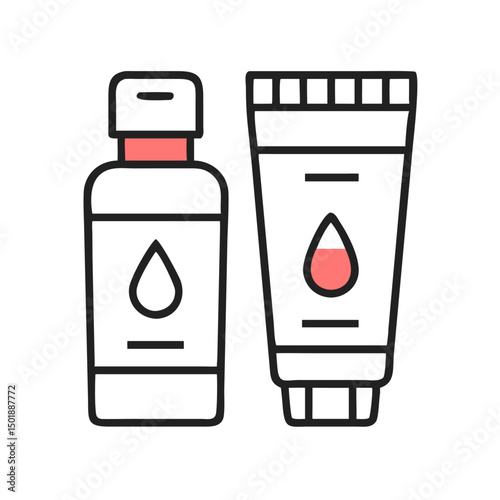 Luxury Moisturizer Bottles icon – Different Cosmetic Packing Illustration

