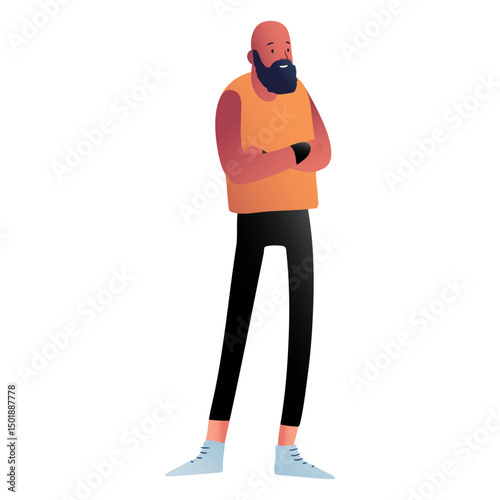 Standing beared man character