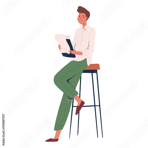 Person reclined with list character