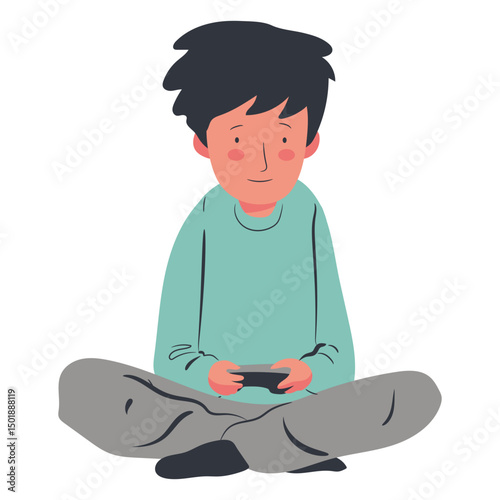 Gamer character boy flat