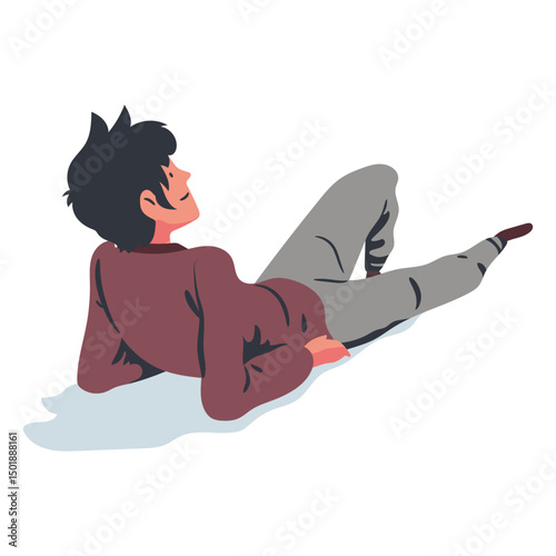 Laying man flat