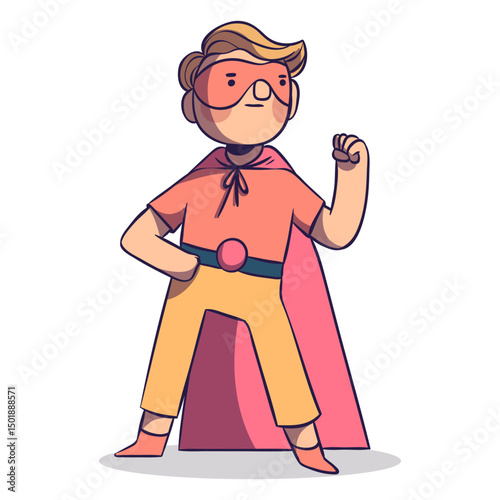 Superhero kid with mask character