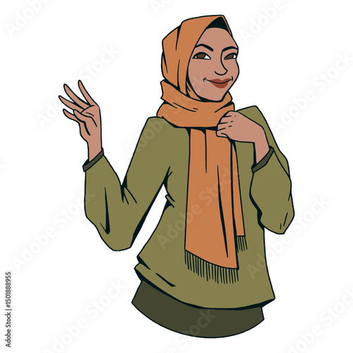 Girl cartoon hijab