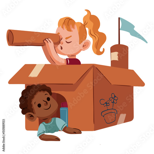 Creative play children characters